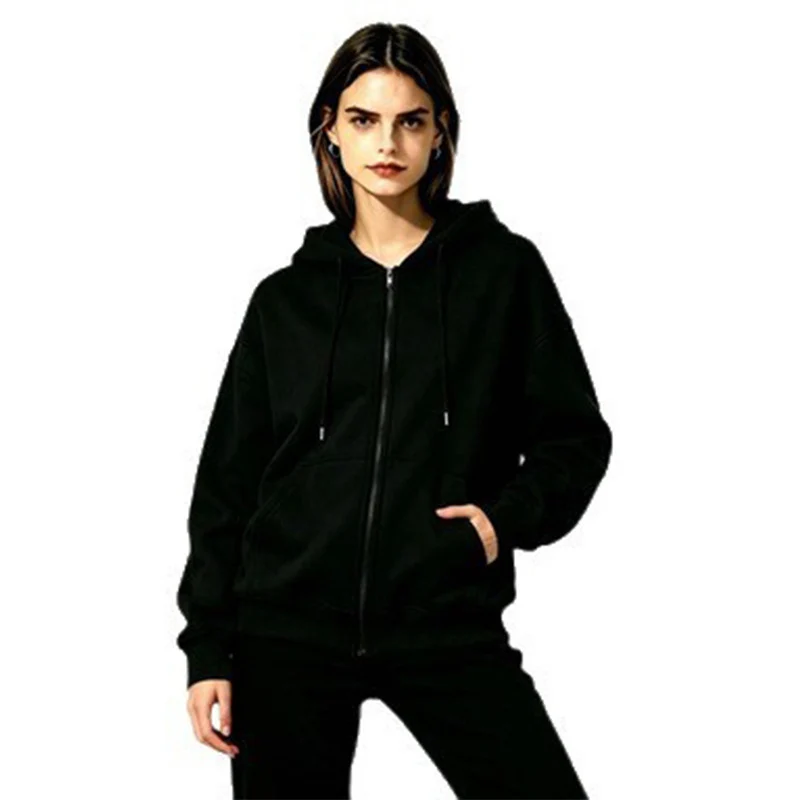 Damen Weicher Kapuzenpullover mit durchgehendem Reißverschluss Drune