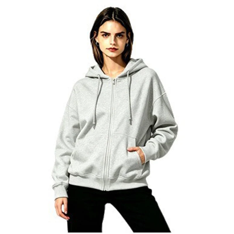 Damen Weicher Kapuzenpullover mit durchgehendem Reißverschluss Drune