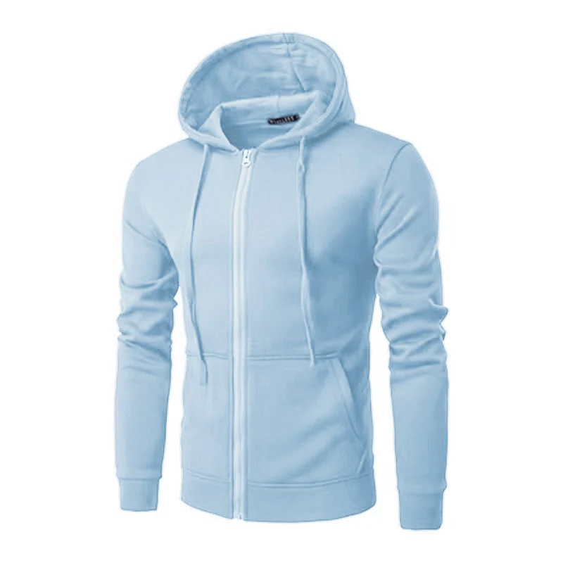 Herren nan schmal geschnittene Zip-Hoodie Jacke mit weichem Fleece-Innenfutter und Kängurutaschen Drune