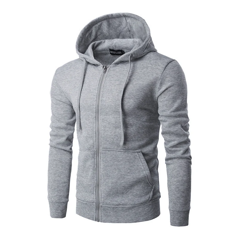 Herren nan schmal geschnittene Zip-Hoodie Jacke mit weichem Fleece-Innenfutter und Kängurutaschen Drune