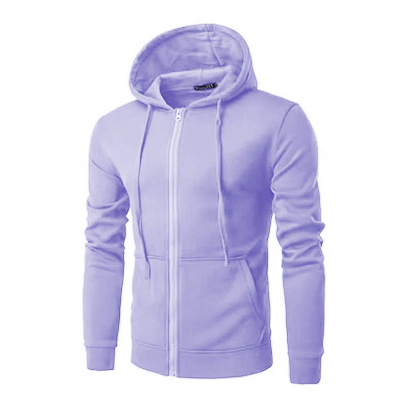 Herren nan schmal geschnittene Zip-Hoodie Jacke mit weichem Fleece-Innenfutter und Kängurutaschen Drune