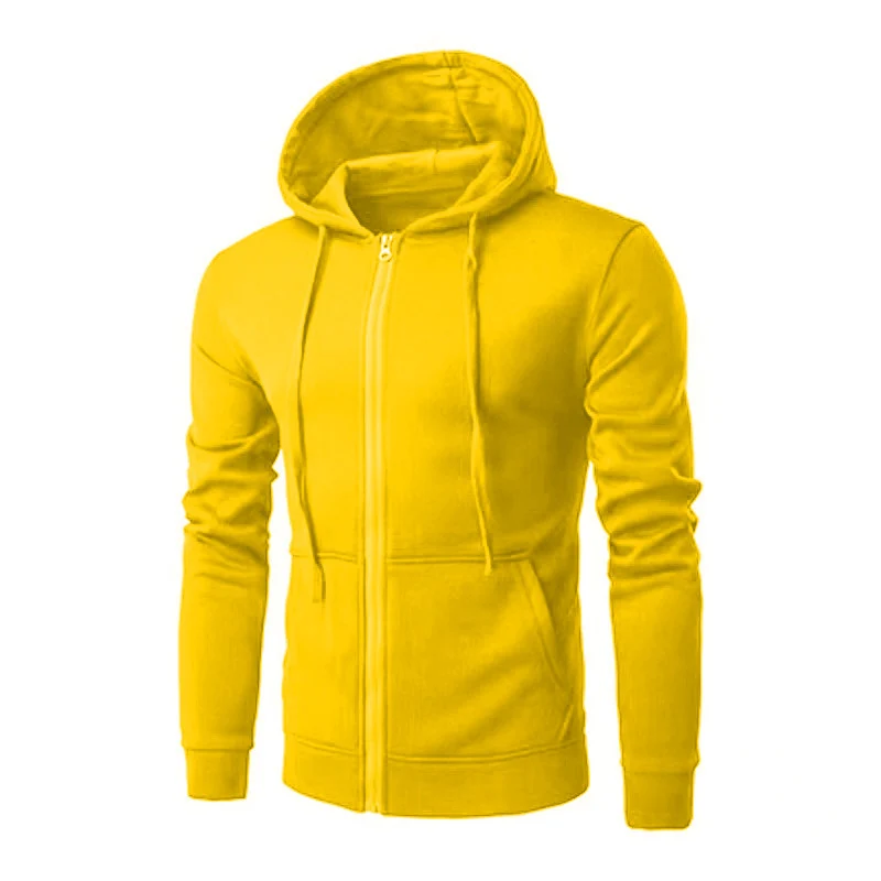 Herren nan schmal geschnittene Zip-Hoodie Jacke mit weichem Fleece-Innenfutter und Kängurutaschen Drune