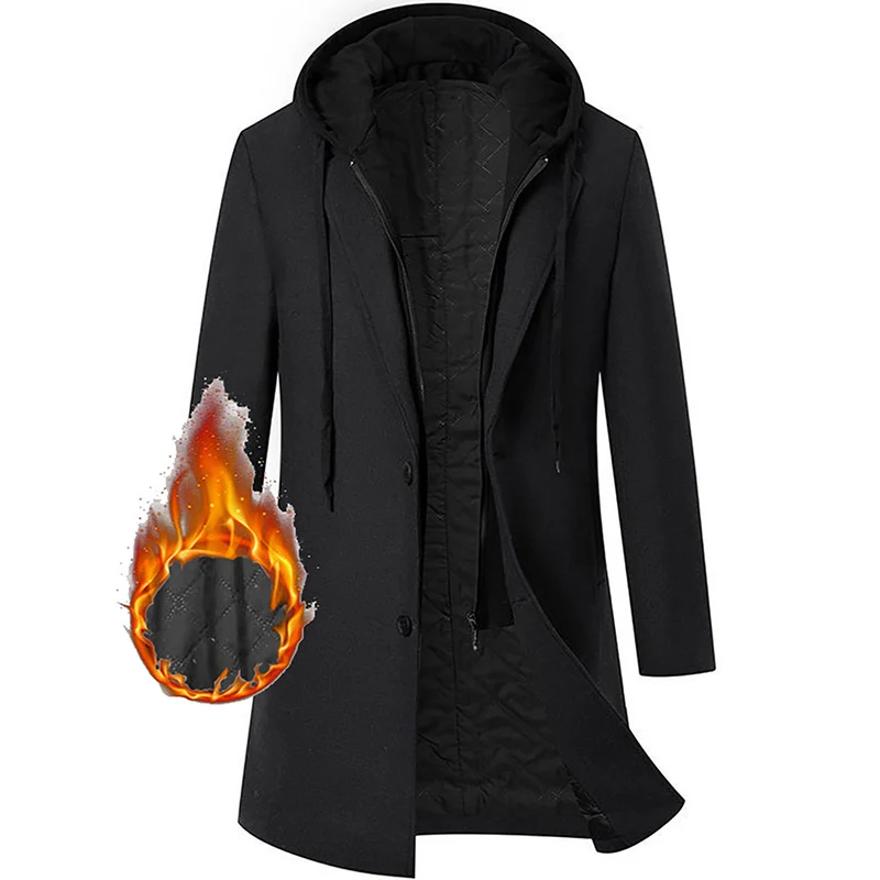 Damen eleganter Mantel mit abnehmbarer Kapuze und sportlichen Akzenten Drune