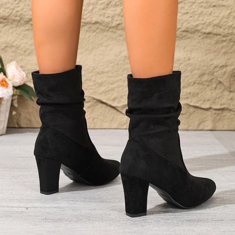 Damen Modische Stiefeletten mit blockierendem Absatz Drune