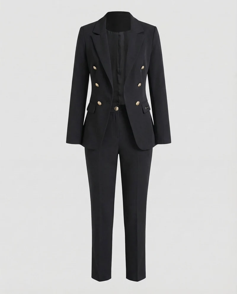 Damen Hosenanzug mit zweireihigem Blazer
