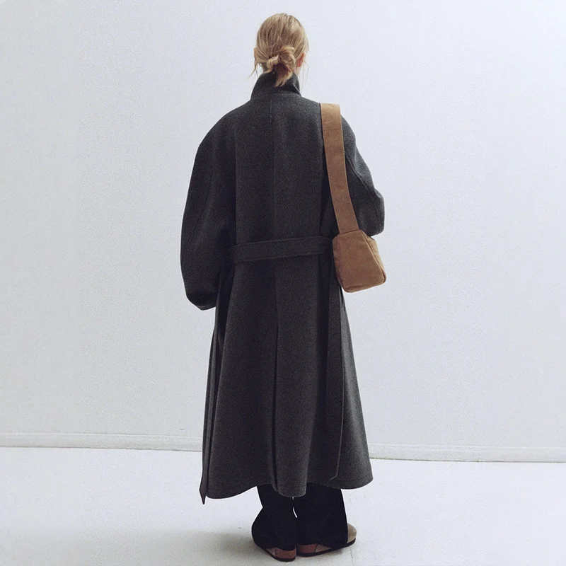 Damen eleganter und oversize Wollmantel Drune
