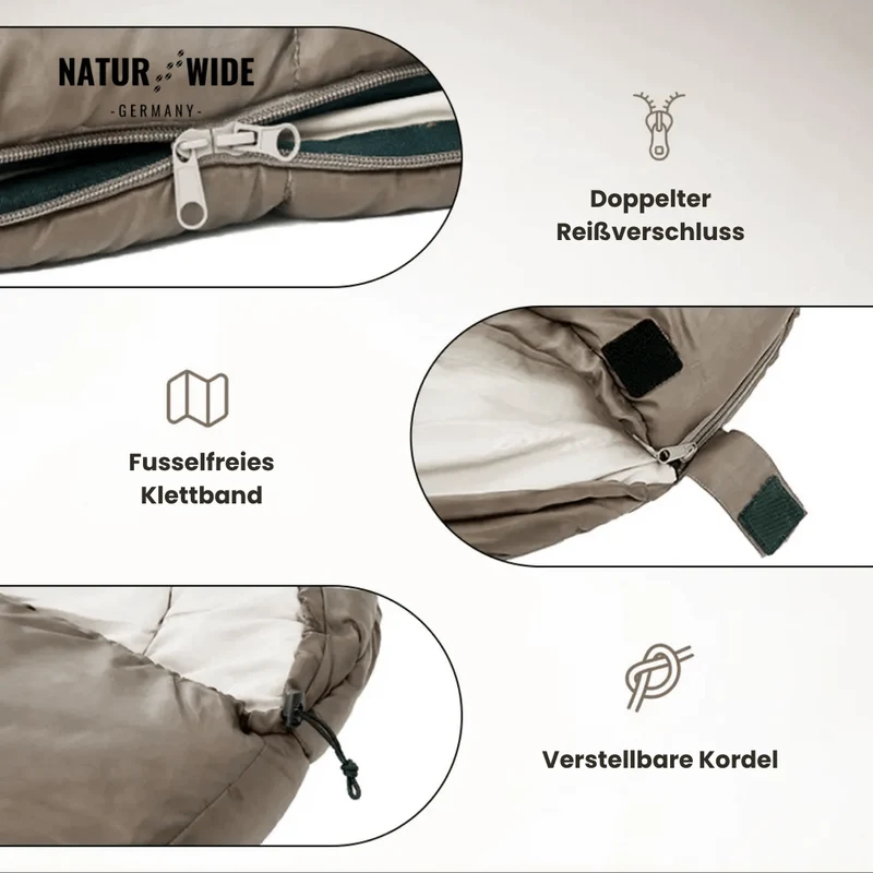 Naturwide Mumienschlafsack - Ultraleicht & Warm für Outdoor, Camping & Winter