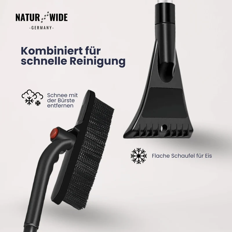 Teleskop Schneeschaufel & Eiskratzer – 2-in-1 Schneebürste