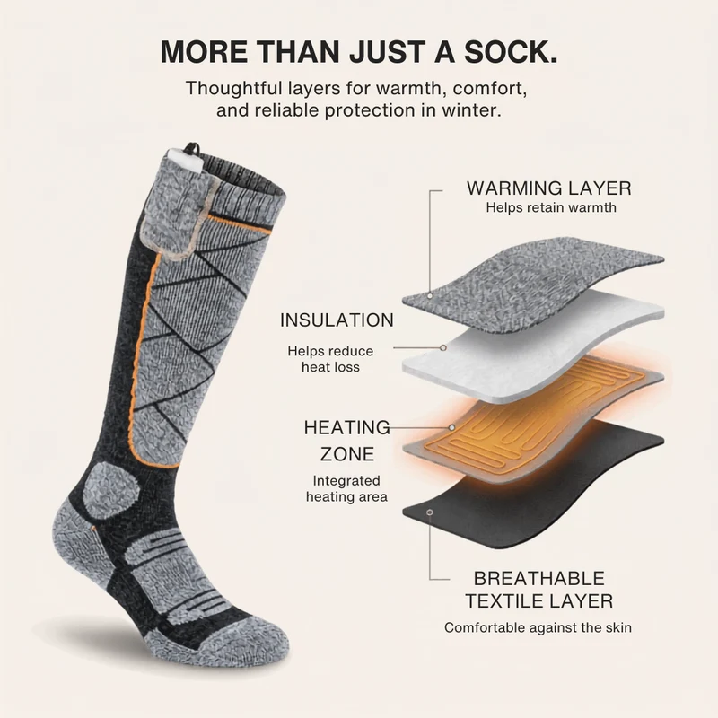 Heated Socks - Winter Sports & Outdoor Warmth