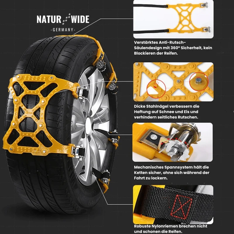 3er-Set Schneeketten für Auto/SUV/LKW