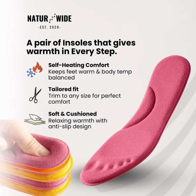 Winter Self-Heating Insoles – Memory Foam, Fur & Extra Warm Shoe Inserts