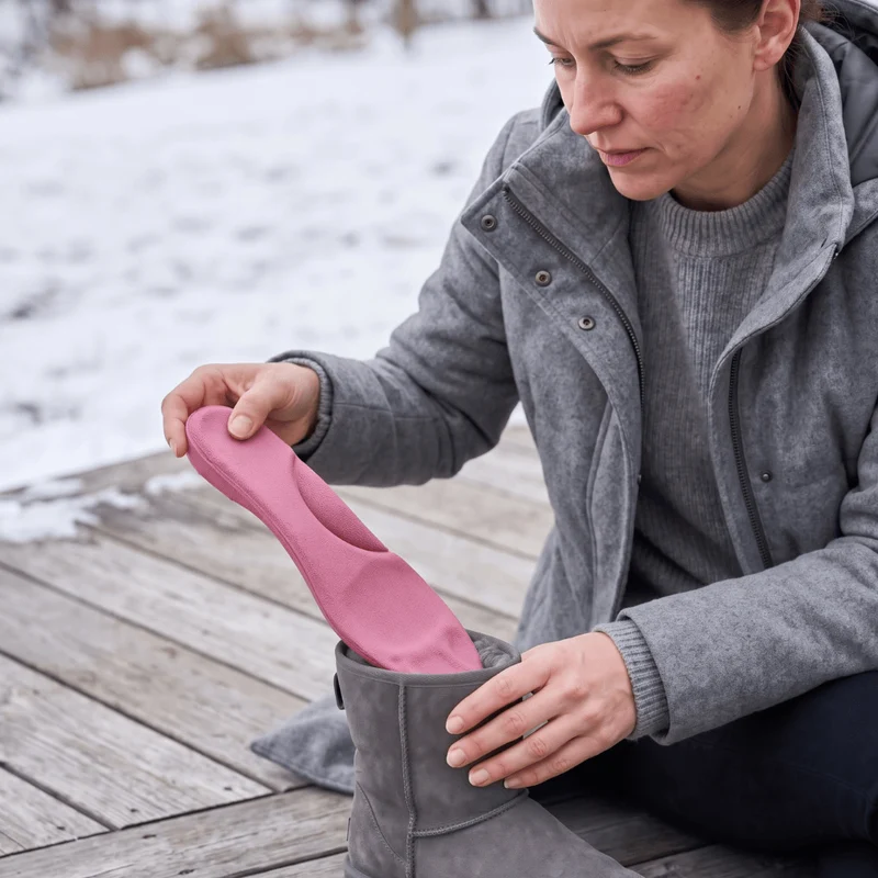 Winter Selbstheizende Thermo-Einlegesohlen – Memory Foam, Fell & extra warm
