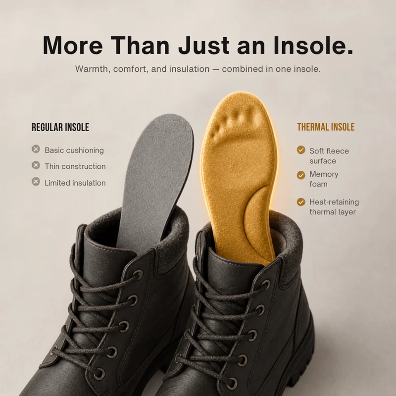 Winter Self-Heating Insoles – Memory Foam, Fur & Extra Warm Shoe Inserts
