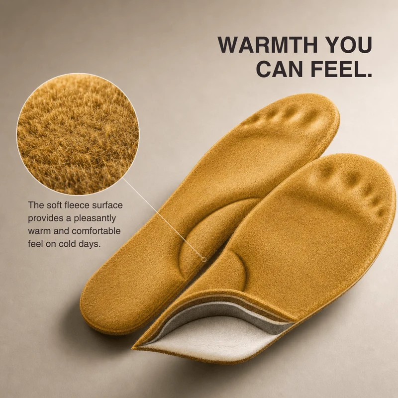 Winter Self-Heating Insoles – Memory Foam, Fur & Extra Warm Shoe Inserts
