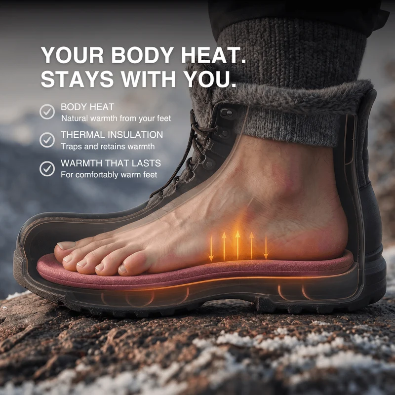 Winter Self-Heating Insoles – Memory Foam, Fur & Extra Warm Shoe Inserts