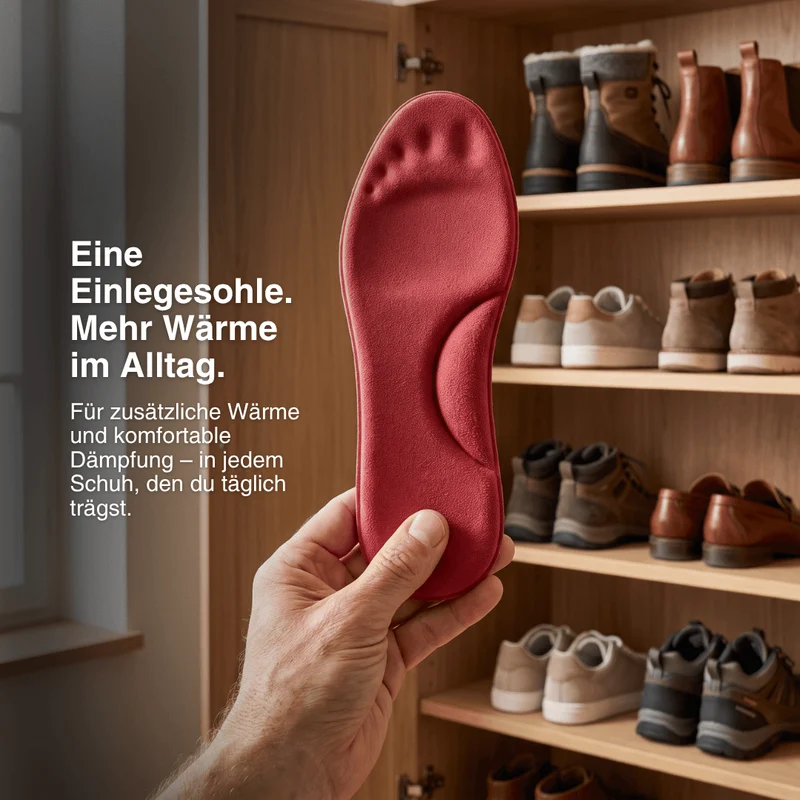 Winter Selbstheizende Thermo-Einlegesohlen – Memory Foam, Fell & extra warm
