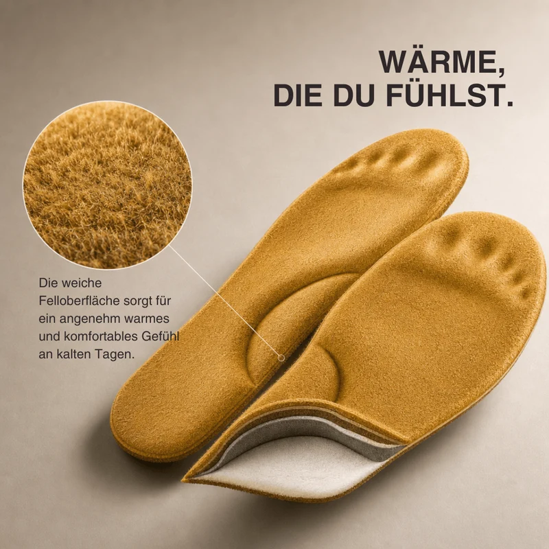 Winter Selbstheizende Thermo-Einlegesohlen – Memory Foam, Fell & extra warm