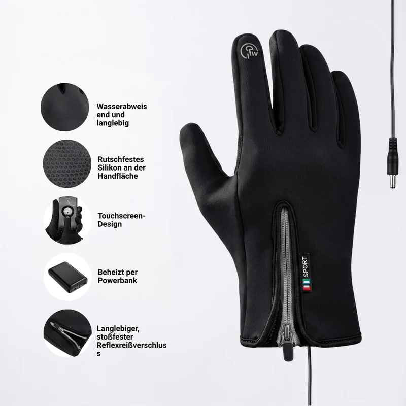 Beheizte Handschuhe (Powerbank-betrieben) – Wasserdicht & Winddicht