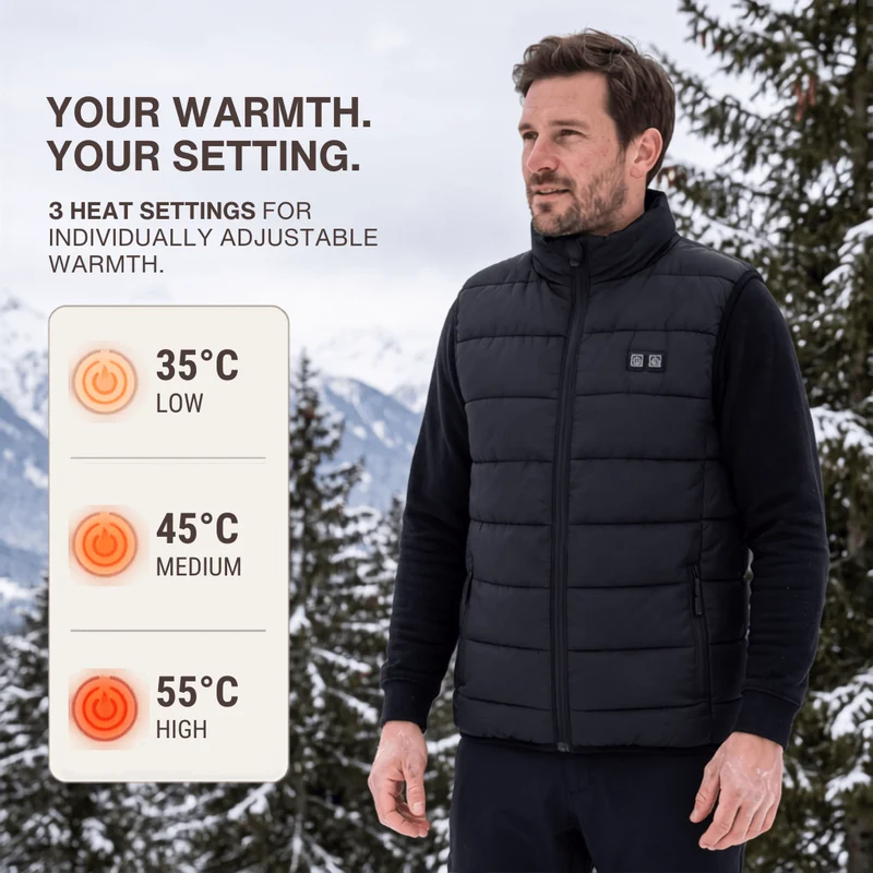 Heated Vest – 9 Heating Zones, USB Rechargeable & Waterproof
