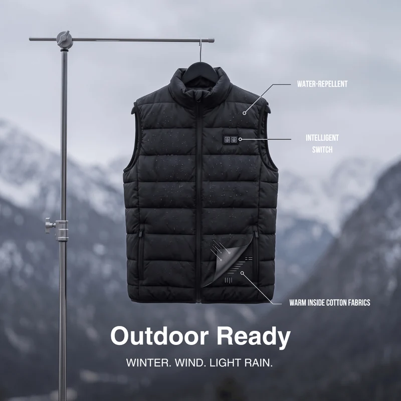 Heated Vest – 9 Heating Zones, USB Rechargeable & Waterproof