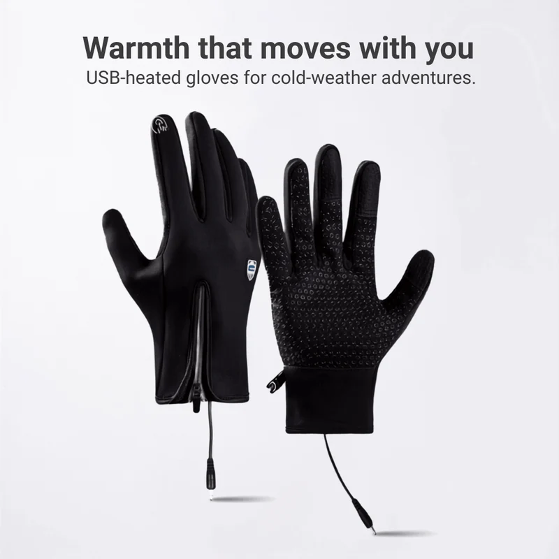 Heated Gloves (Power Bank Powered) – Waterproof & Windproof
