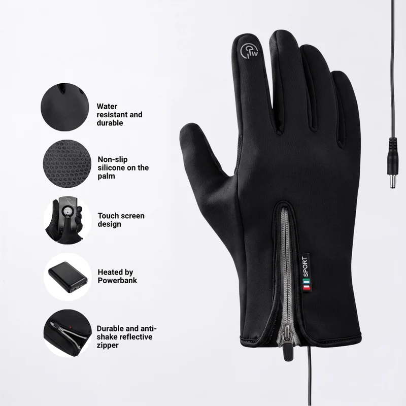 Heated Gloves (Power Bank Powered) – Waterproof & Windproof