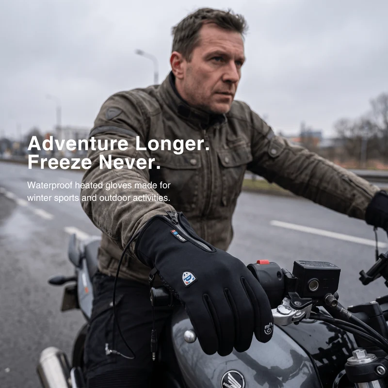 Heated Gloves (Power Bank Powered) – Waterproof & Windproof