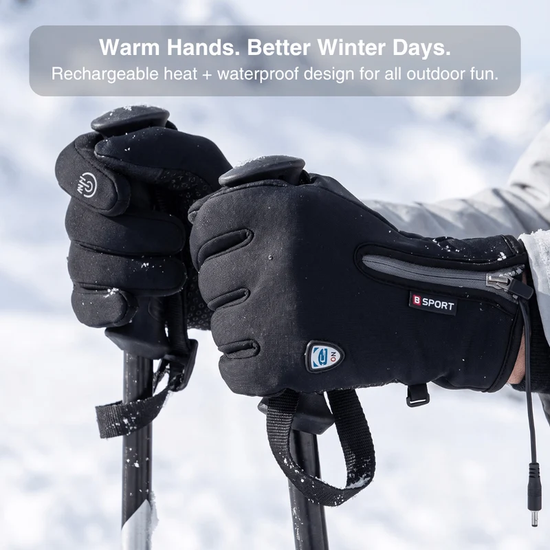 Heated Gloves (Power Bank Powered) – Waterproof & Windproof