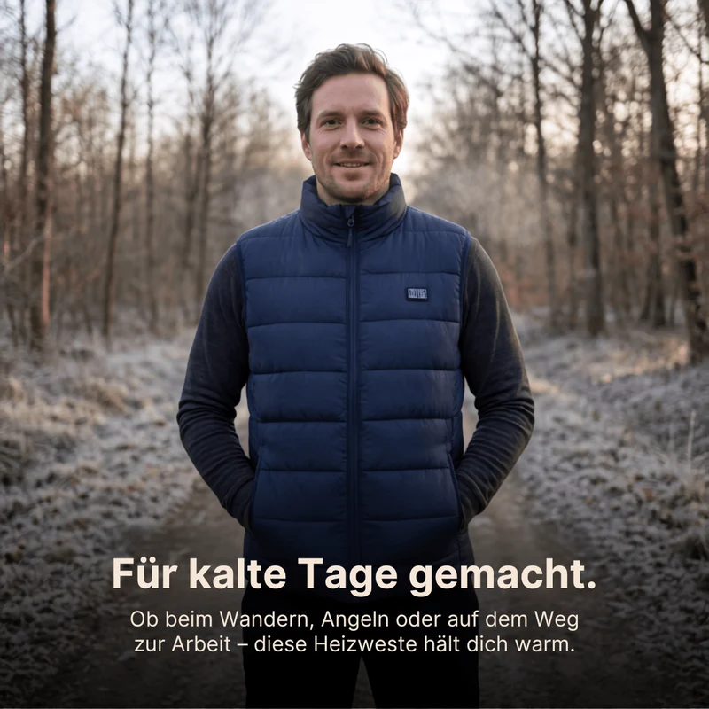 Beheizte Weste mit 9 Heiz-Zonen – Ultraleicht, USB-betrieben & ideal für Outdoor-Abenteuer