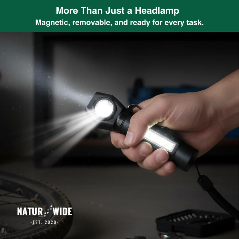 Multifunctional 2-in-1 LED Flashlight & Headlamp
