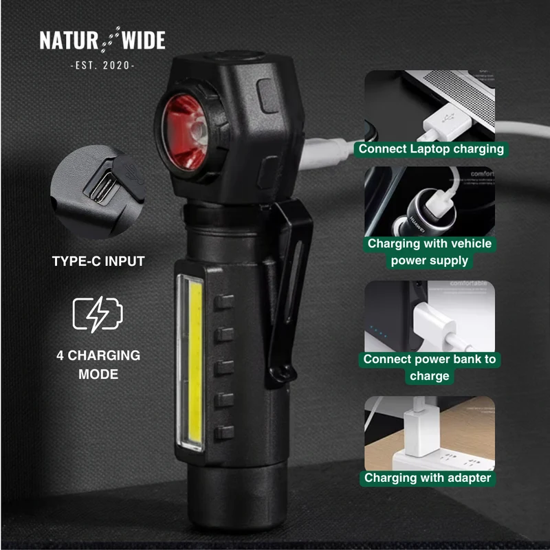 Multifunctional 2-in-1 LED Flashlight & Headlamp