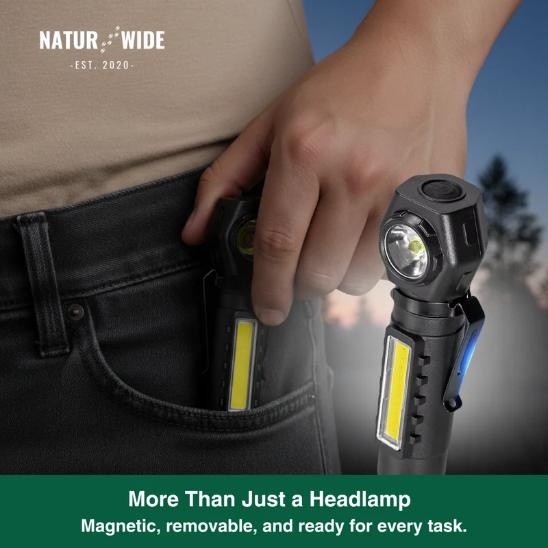 Multifunctional 2-in-1 LED Flashlight & Headlamp
