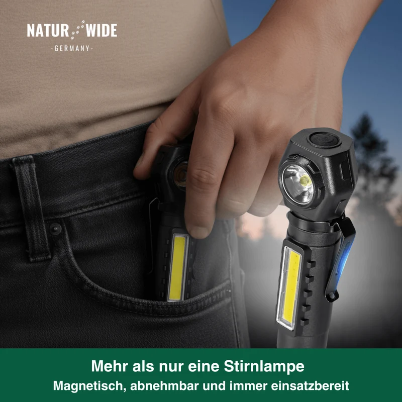 Multifunktionale 2-in-1 LED Taschenlampe & Stirnlampe