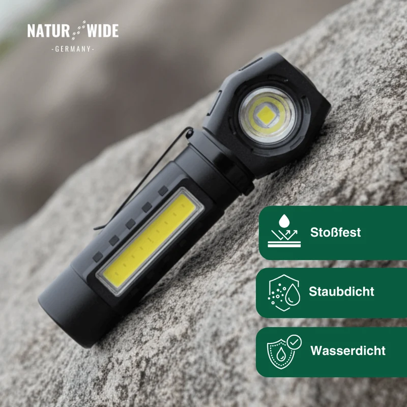 Multifunktionale 2-in-1 LED Taschenlampe & Stirnlampe