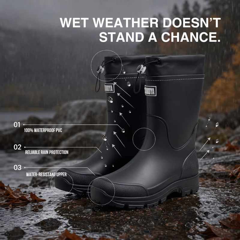 Waterproof Outdoor Rubber Boots Unisex – Slip-Resistant, Durable & Long-Lasting