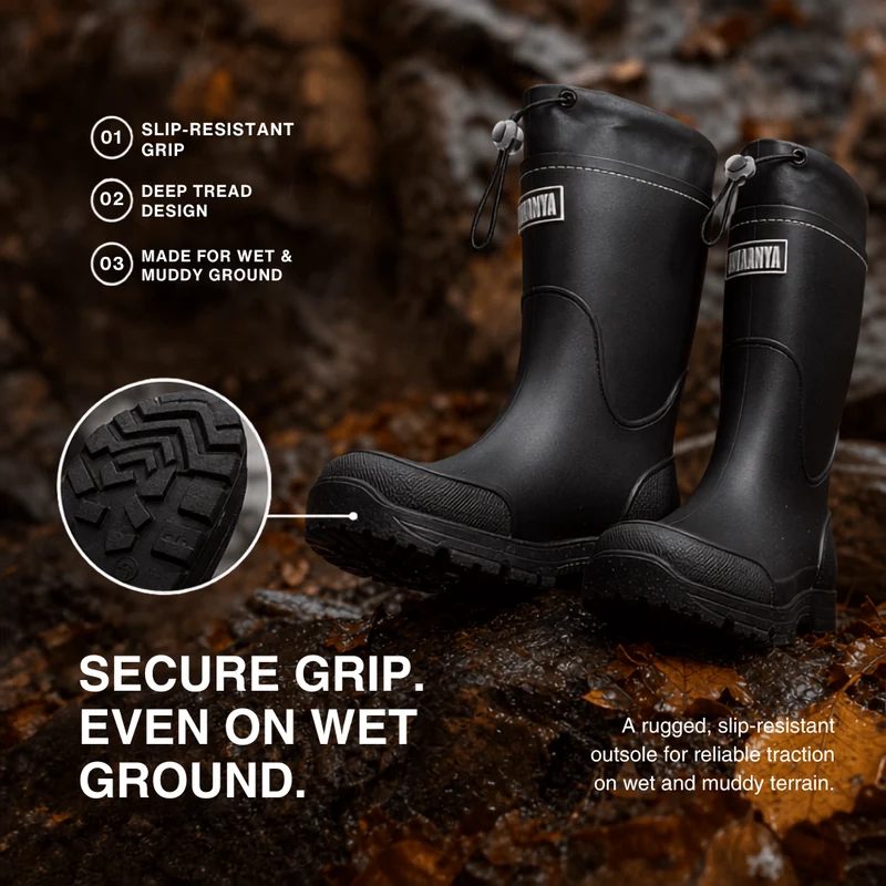 Waterproof Outdoor Rubber Boots Unisex – Slip-Resistant, Durable & Long-Lasting