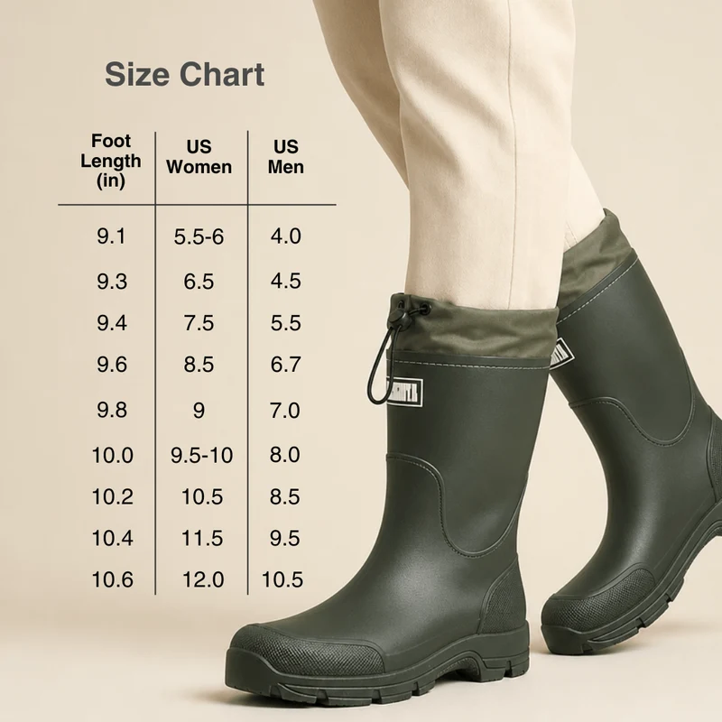 Waterproof Outdoor Rubber Boots Unisex – Slip-Resistant, Durable & Long-Lasting