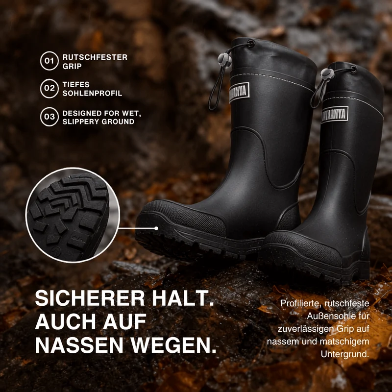 Wasserdichte Outdoor Gummistiefel unisex – Rutschfest, robust & langlebig