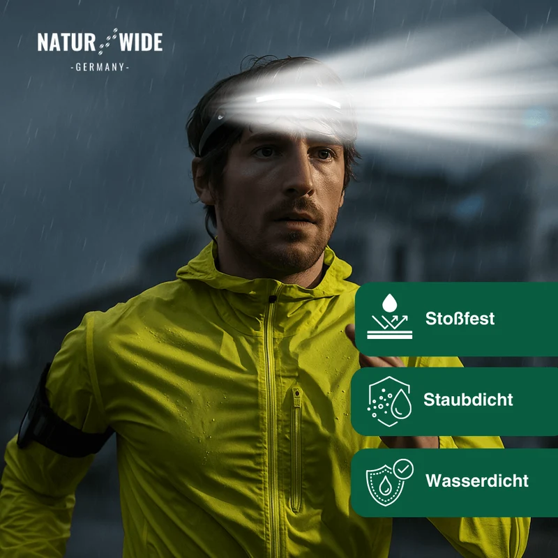 Naturwide Stirnlampe - Das Original 2.0 mit doppel Fernlicht
