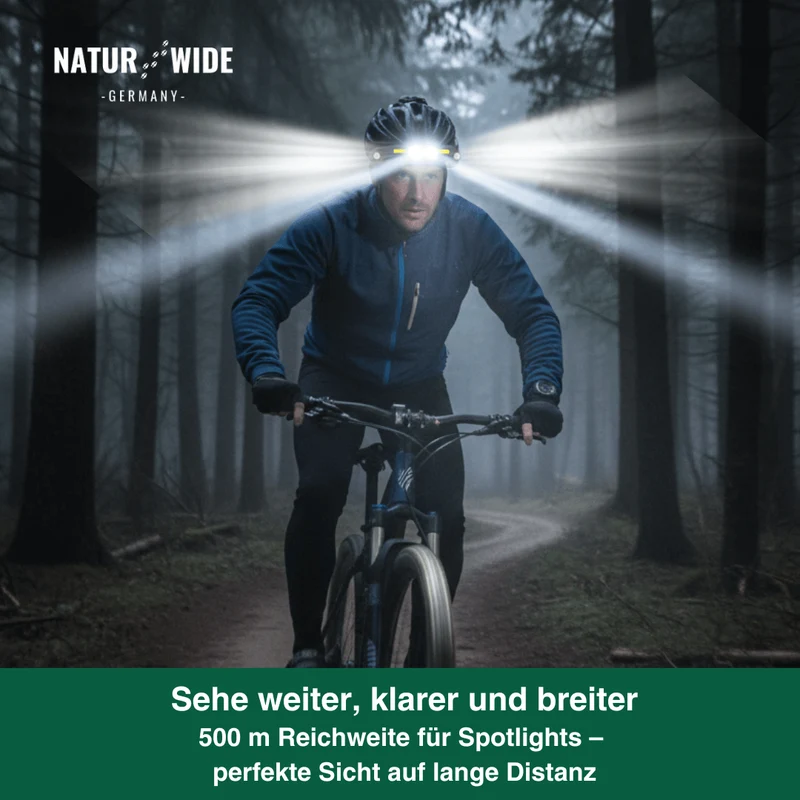 Naturwide Stirnlampe - Das Original 2.0 mit doppel Fernlicht
