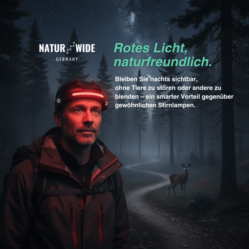 Naturwide Stirnlampe - Das Original 2.0 mit doppel Fernlicht