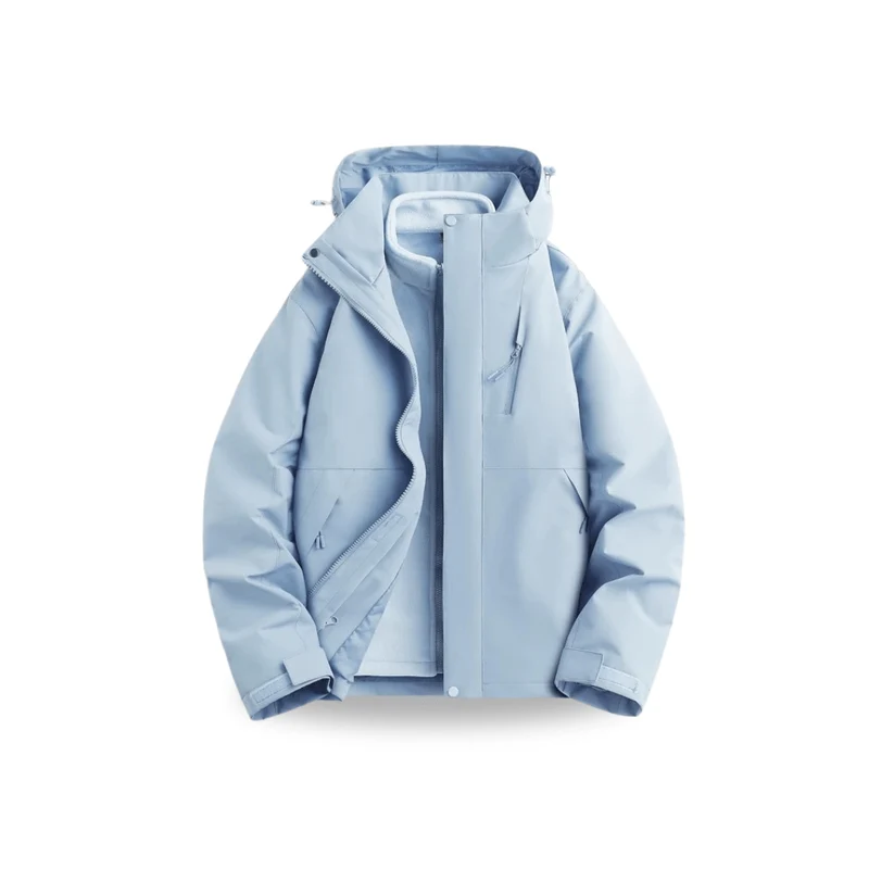 Women's 2-in-1 Waterproof Jacket – Breathable, Windproof with Removable Fleece