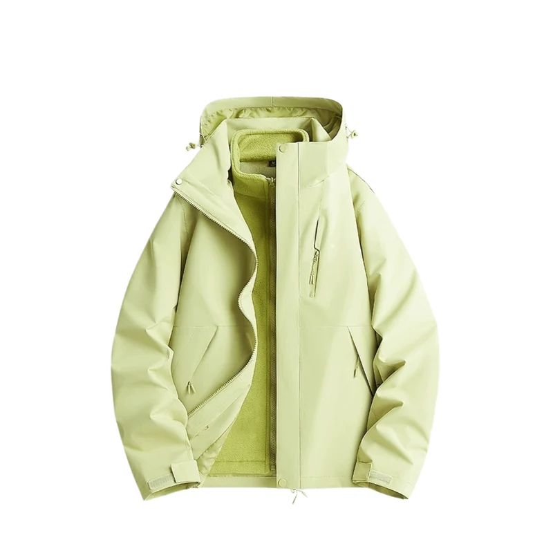 Women's 2-in-1 Waterproof Jacket – Breathable, Windproof with Removable Fleece