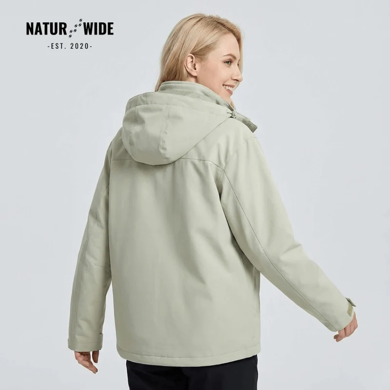 Women's 2-in-1 Waterproof Jacket – Breathable, Windproof with Removable Fleece