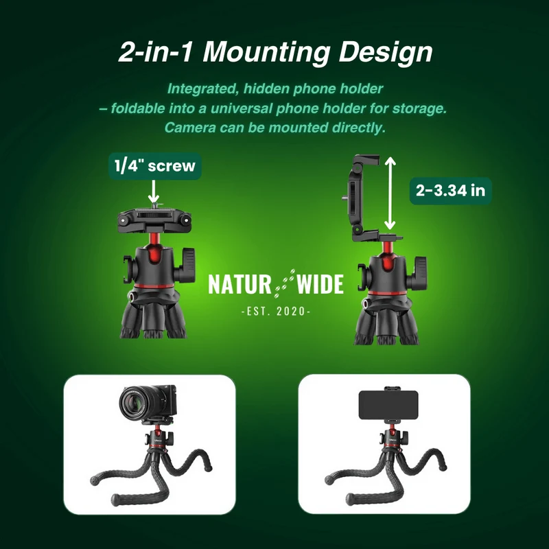 Flexible Octopus Tripod – Versatile for Camera & Smartphone