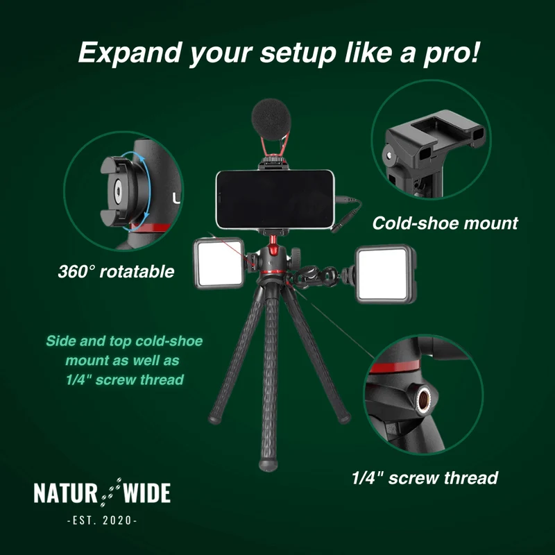 Flexible Octopus Tripod – Versatile for Camera & Smartphone