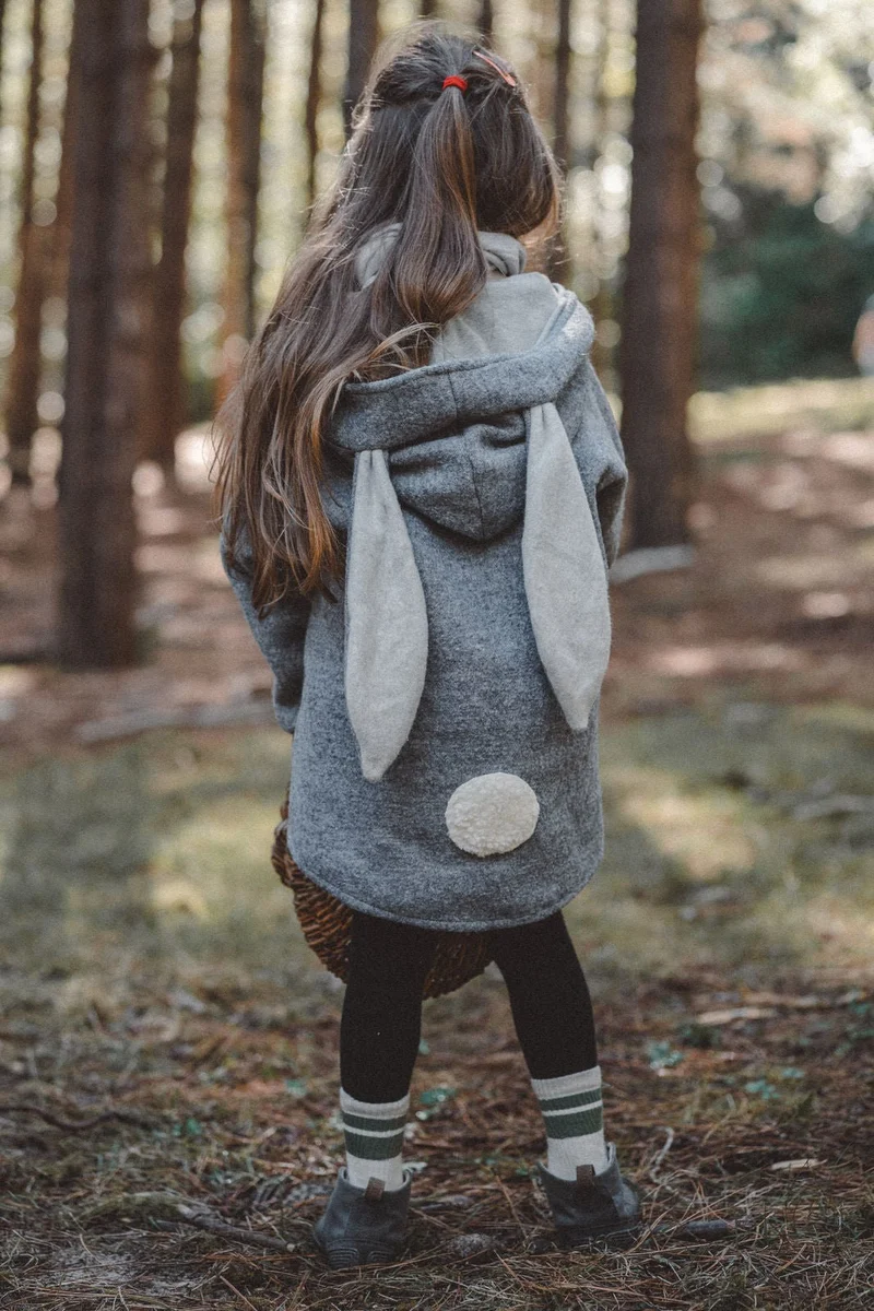 Wollwalkjacke Kinder - Hoppeliger Hase