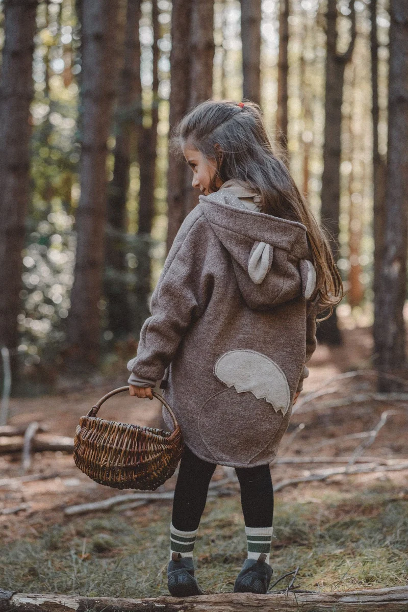 Wollwalkjacke Kinder - einzigartiges Eichhörnchen