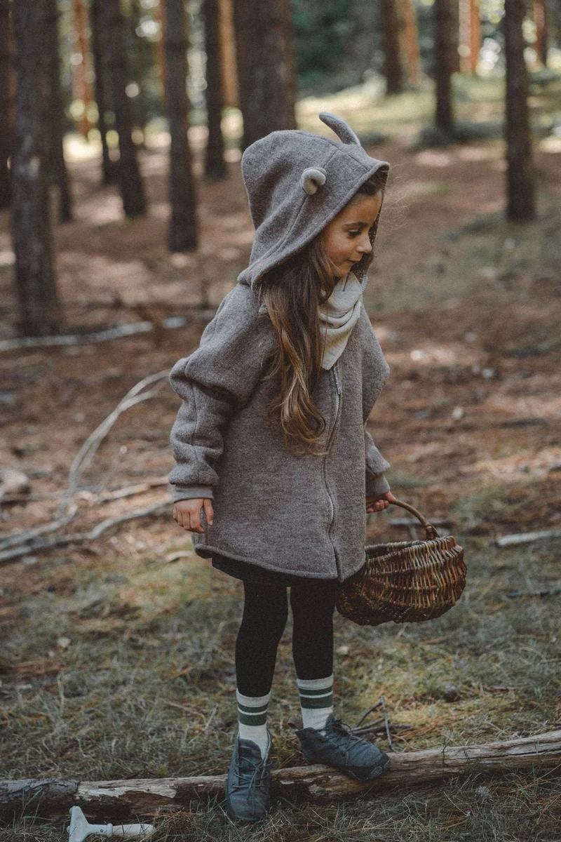 Wollwalkjacke Kinder - einzigartiges Eichhörnchen