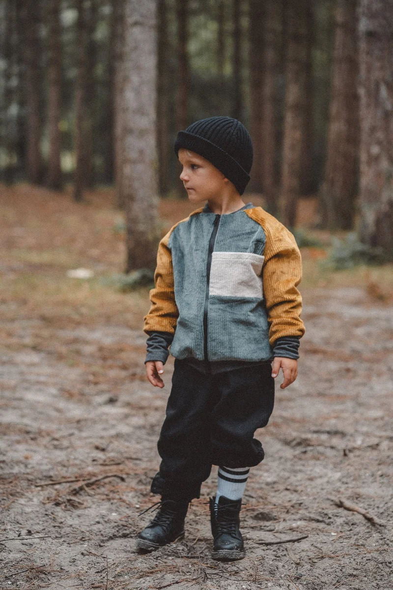 College Kinderjacke Caramel / Smaragd